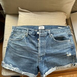 Citizens Of Humanity Blue Jean Shorts Distressed Cut-Off Style